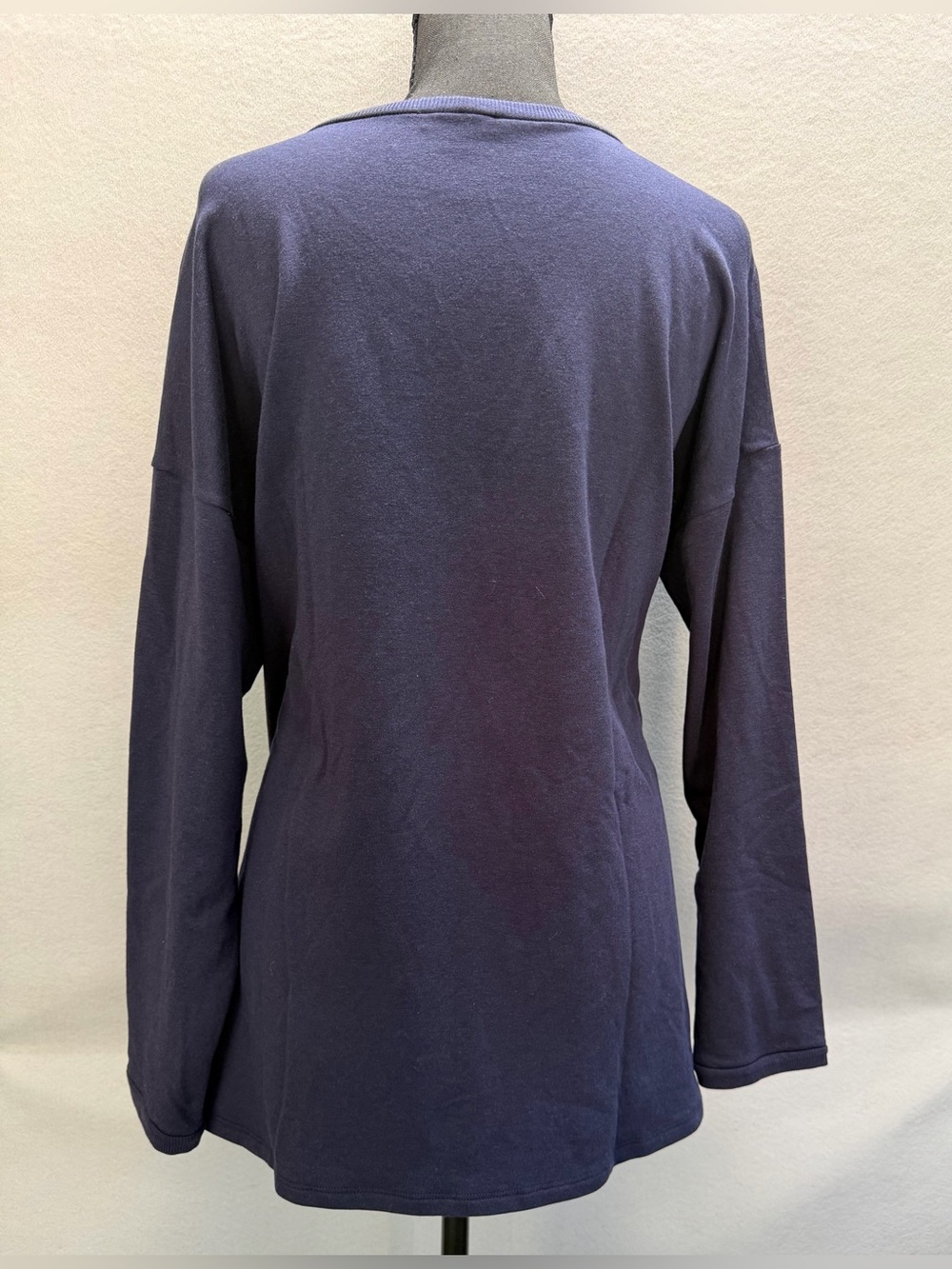Eileen Fisher Sweater Pullover Medium Women’s Oversized Navy Blue Long Sleeve - Picture 3 of 9